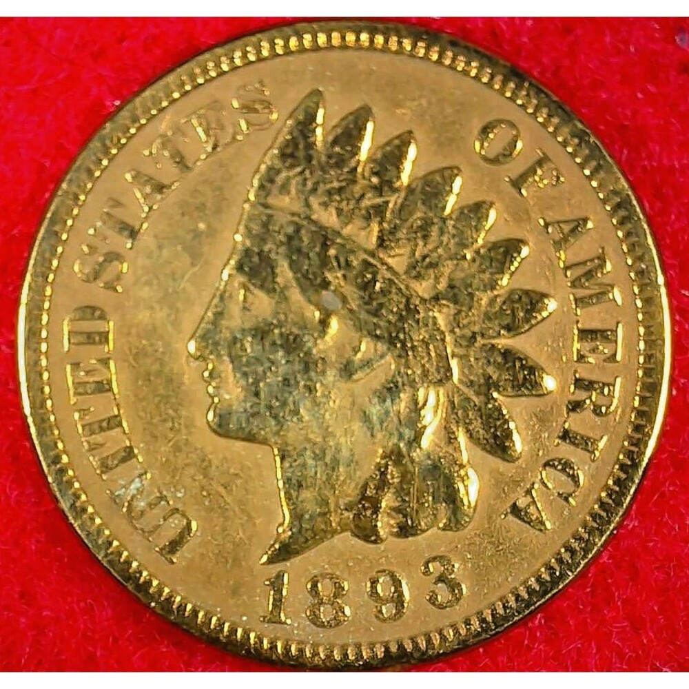 1893 Indian Head Cent Penny Fine-Details Cleaned